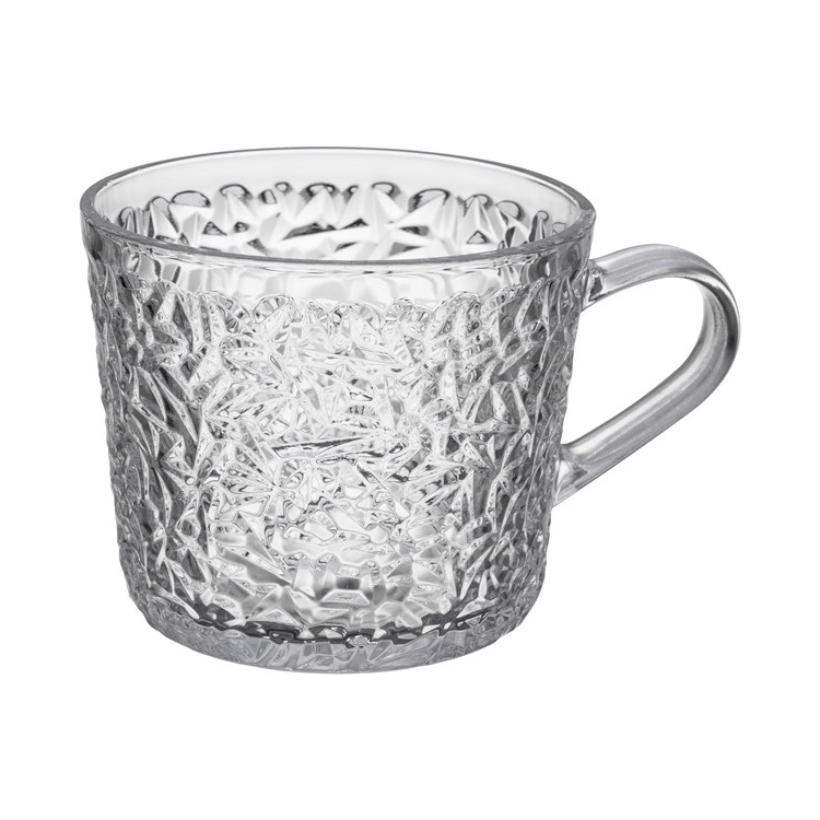 Kubek szklany z uchem LIRYC 450ml kruszony lód wzór 3